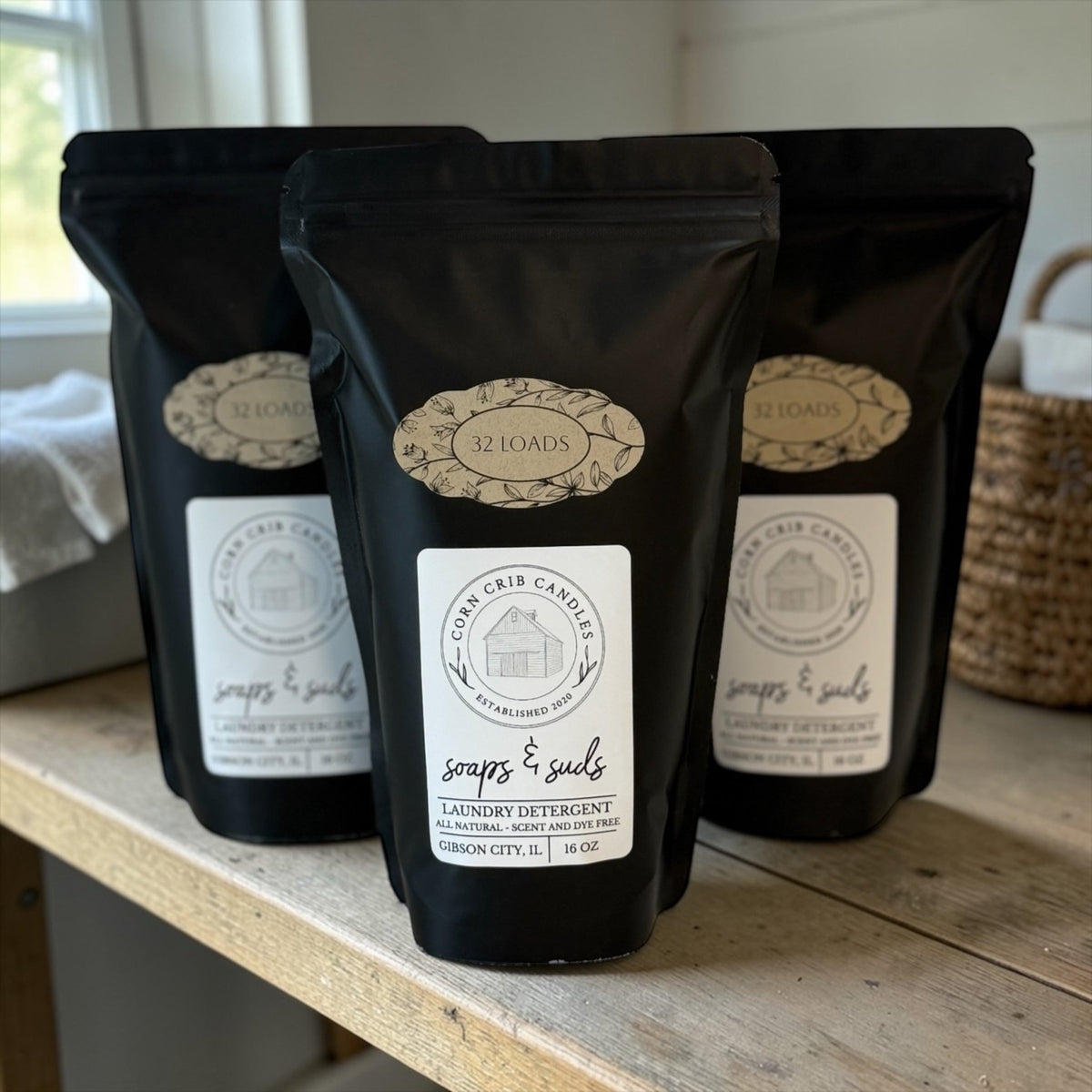 Soaps & Suds - Powdered Laundry Detergent - Corn Crib Candles
