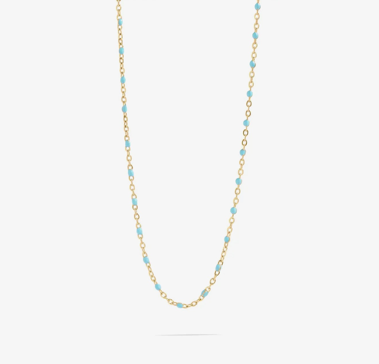 Stainless Steel Turquoise Bead Chain Necklace