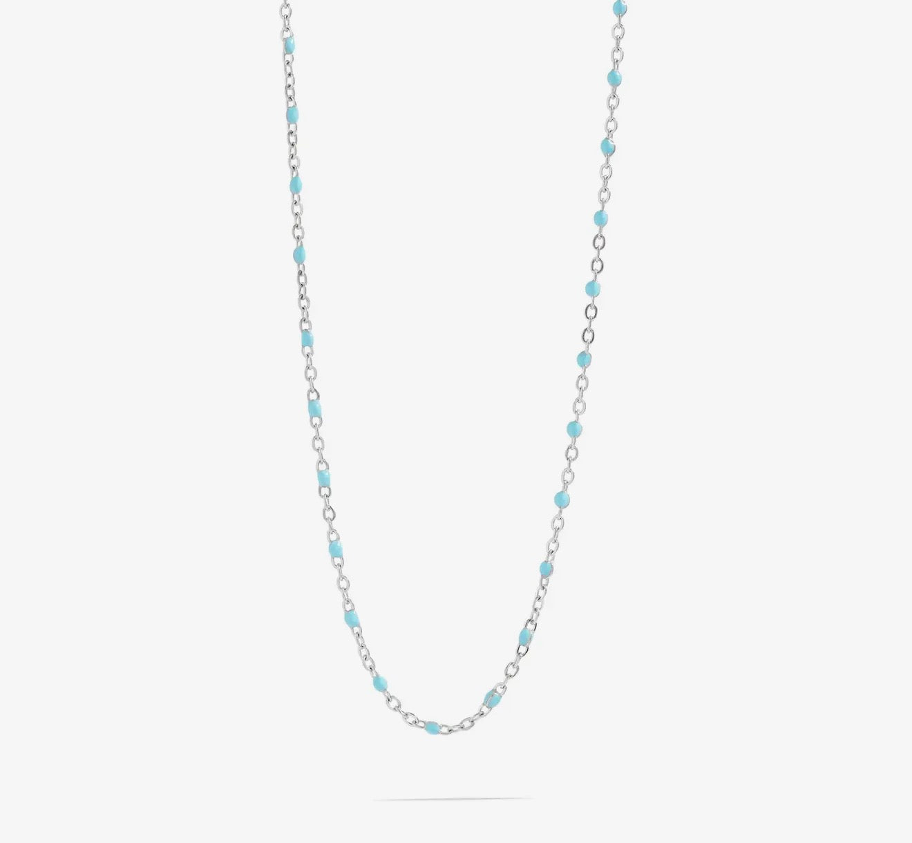 Stainless Steel Turquoise Bead Chain Necklace
