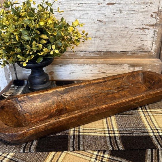 18" Wood Dough Bowl - Corn Crib Candles