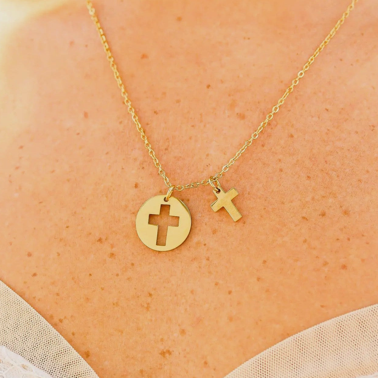 Cut-Out Cross Necklace