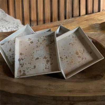 Square Terracotta Candle Tray - Corn Crib Candles