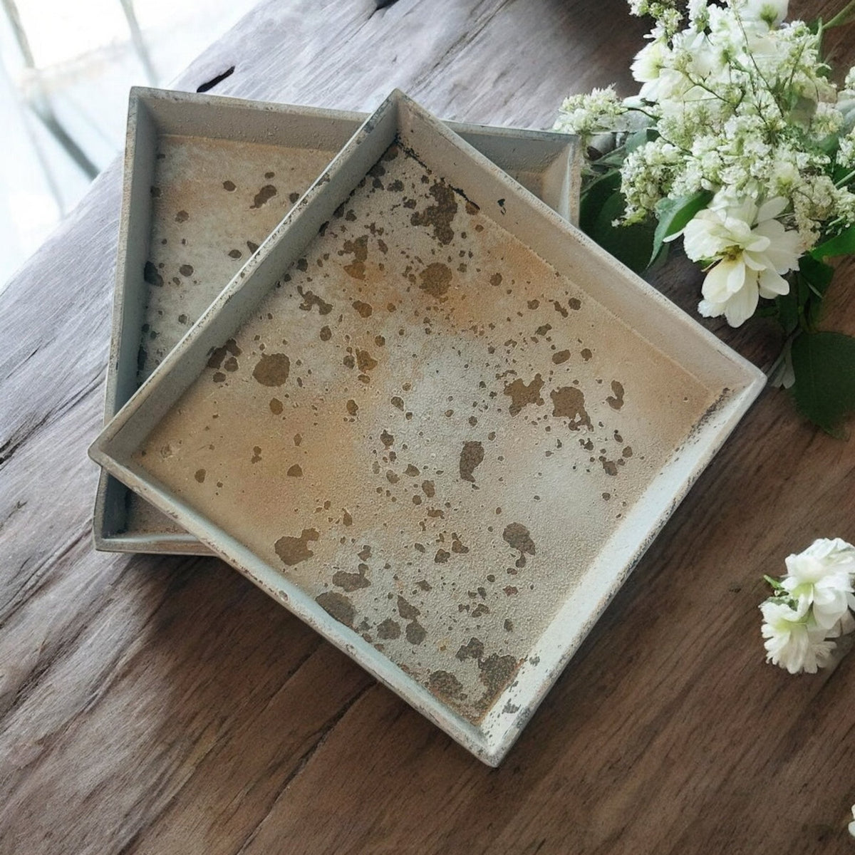 Square Terracotta Candle Tray - Corn Crib Candles