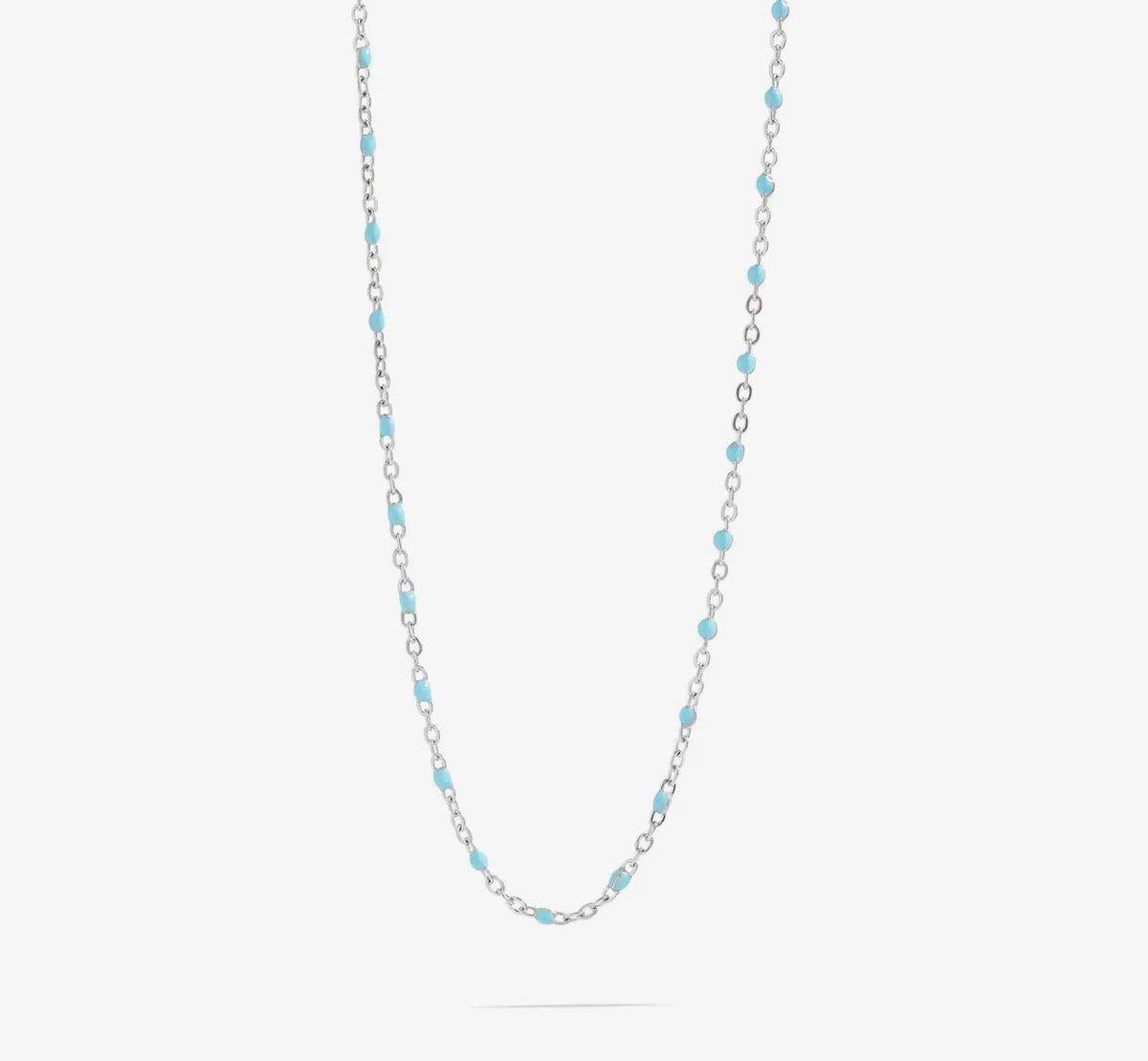 Stainless Steel Turquoise Bead Chain Necklace - Corn Crib Candles